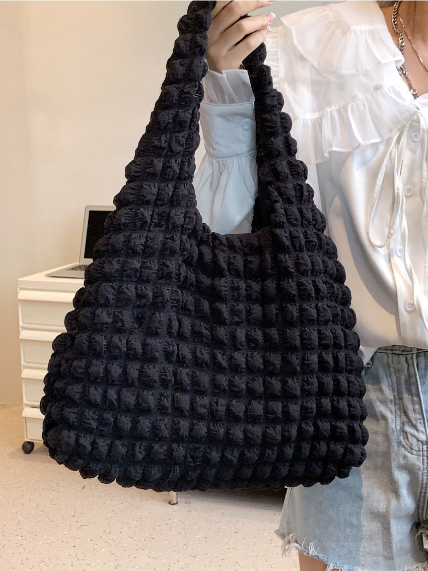 Minimalist Ruched Design Shopper Bag