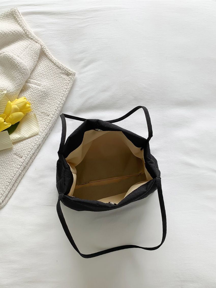 Polyester Shoulder Bag Geometric Embossed