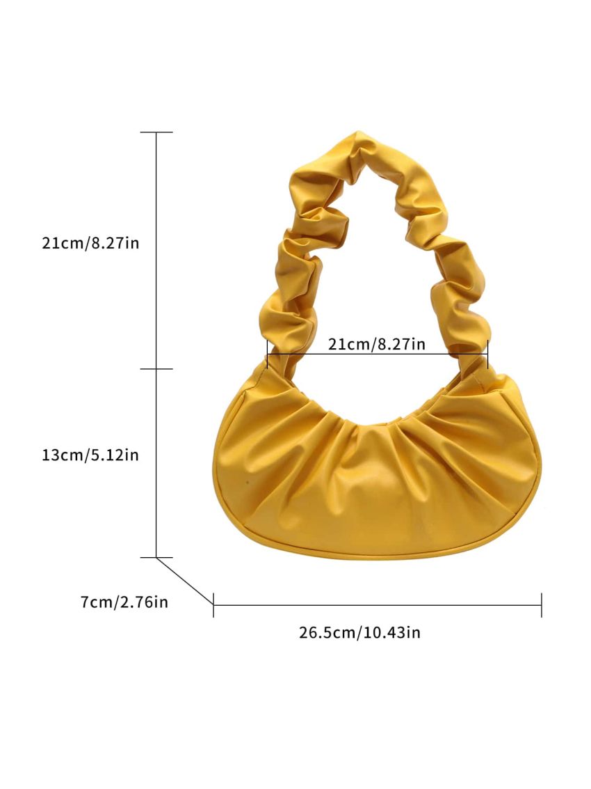 Neon Yellow Minimalist Ruched Bag