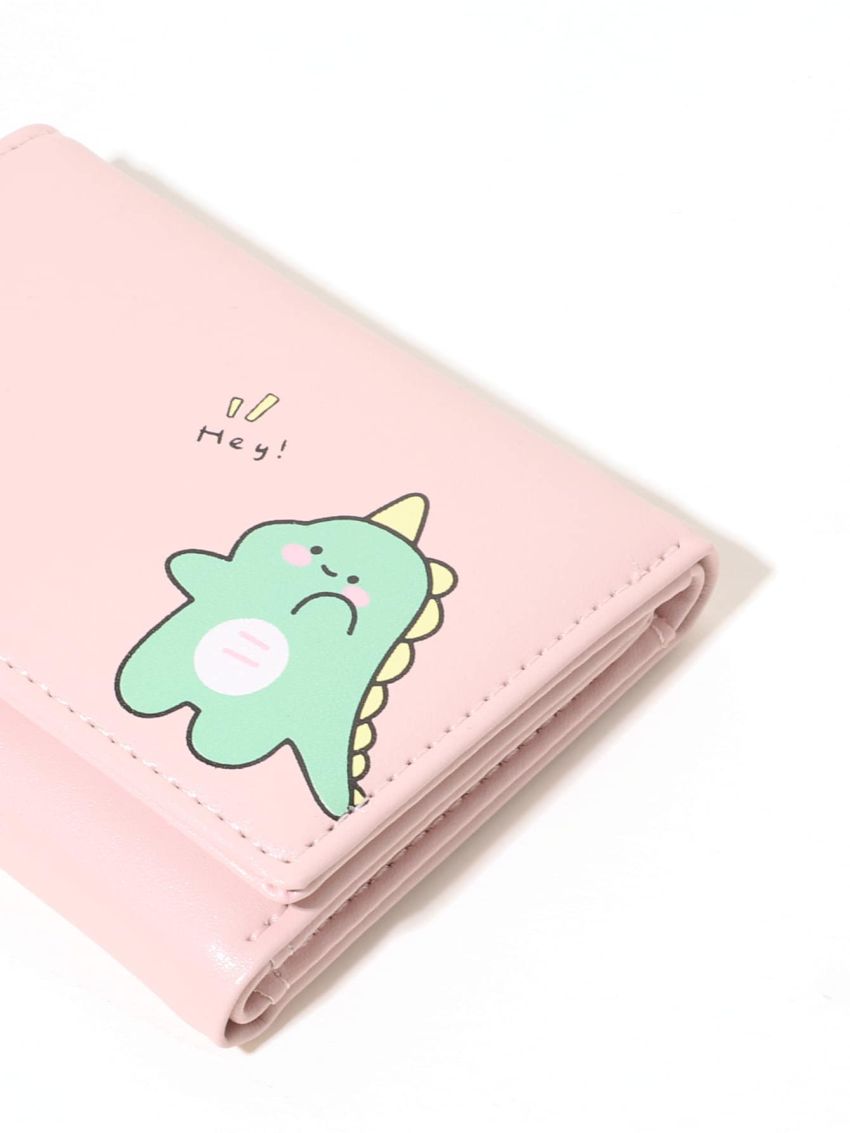 Letter & Cartoon Graphic Small Wallet