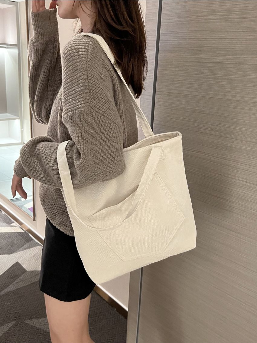 Minimalist Corduroy Shopper Bag