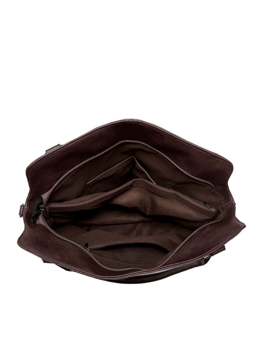 Litchi Embossed Studded Decor Shoulder Tote Bag, Mothers Day Gift For Mom