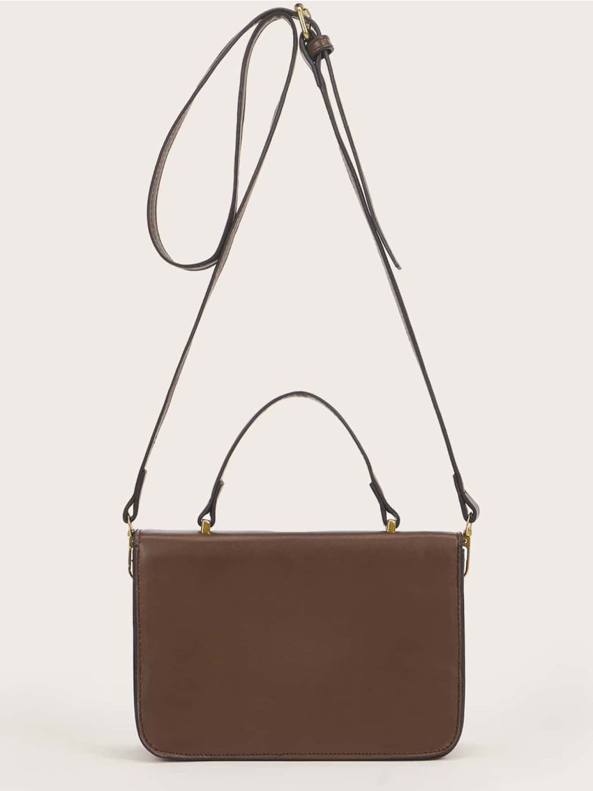 Retro Buckle Decor Flap Square Bag