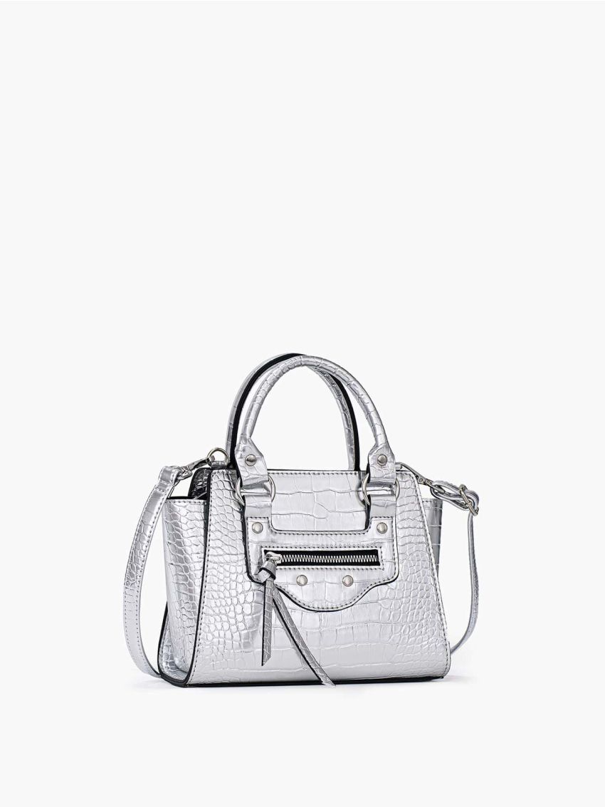 Crocodile Embossed Square Bag
