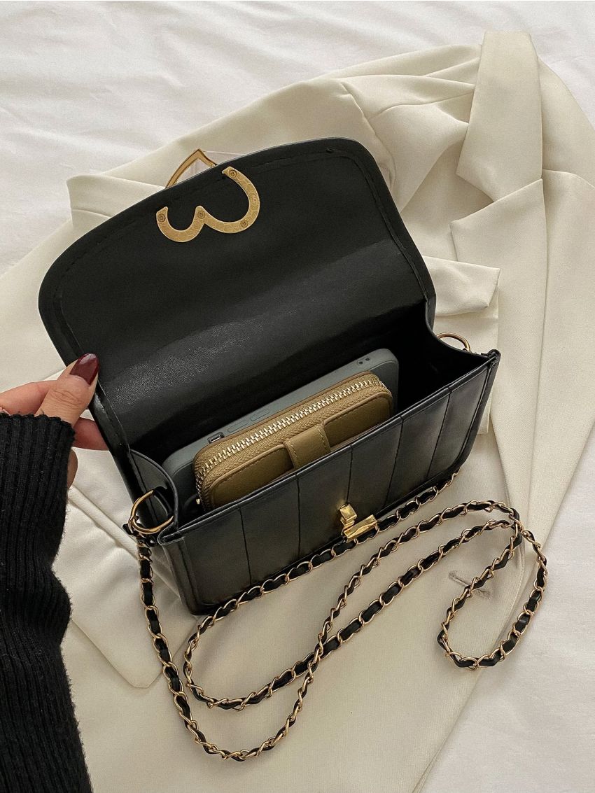 Mini Heart Lock Quilted Flap Chain Square Bag