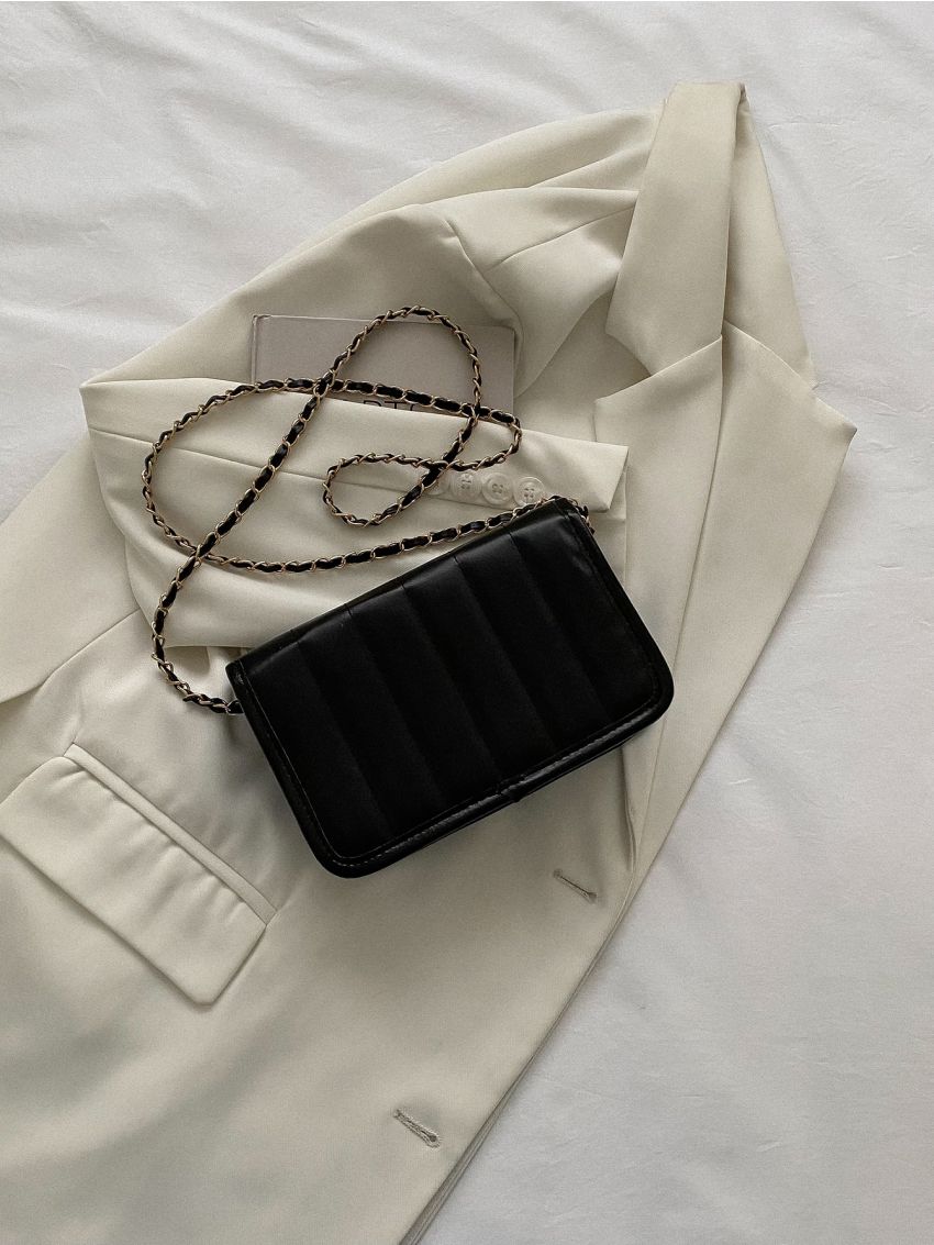 Mini Heart Lock Quilted Flap Chain Square Bag