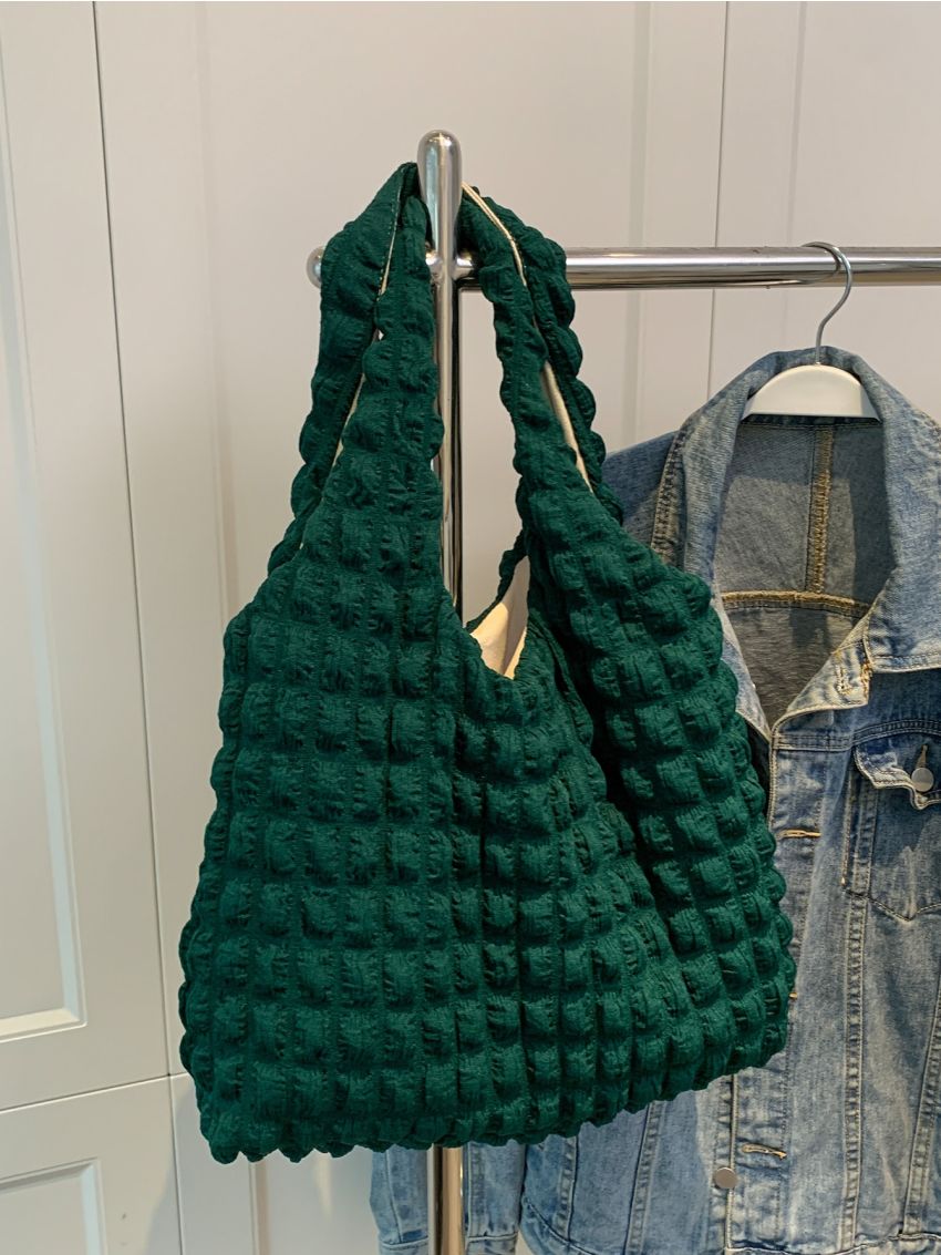 Minimalist Ruched Detail Shopper Bag