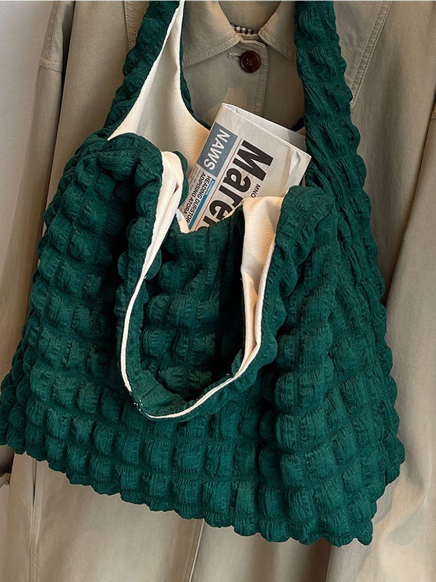 Minimalist Ruched Detail Shopper Bag