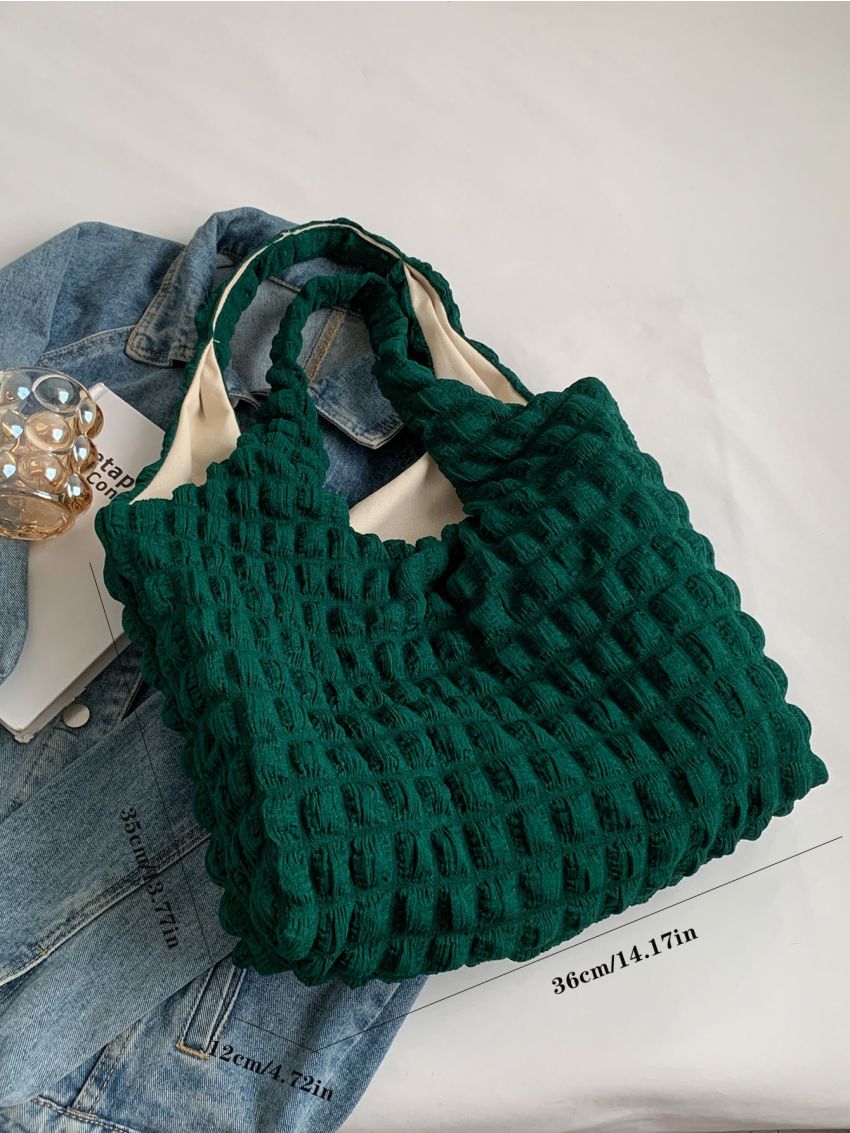 Minimalist Ruched Detail Shopper Bag