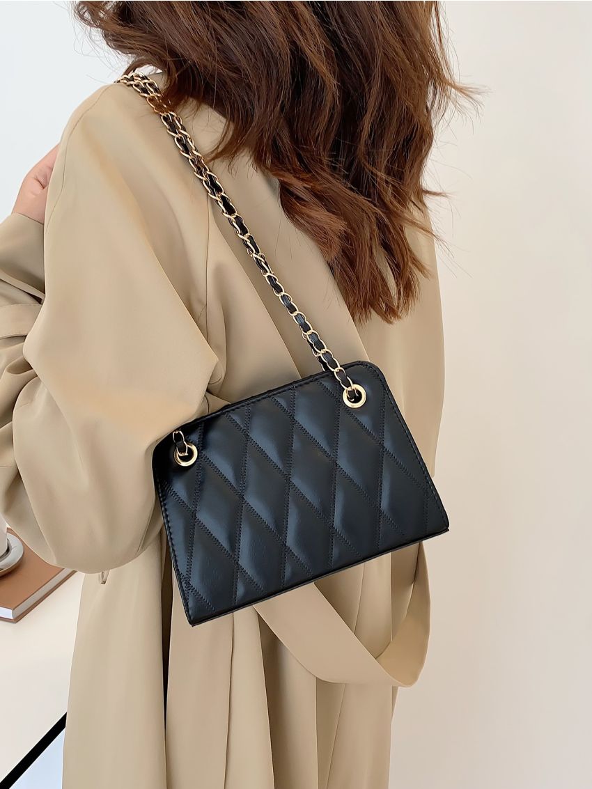 Mini Quilted Chain Square Bag