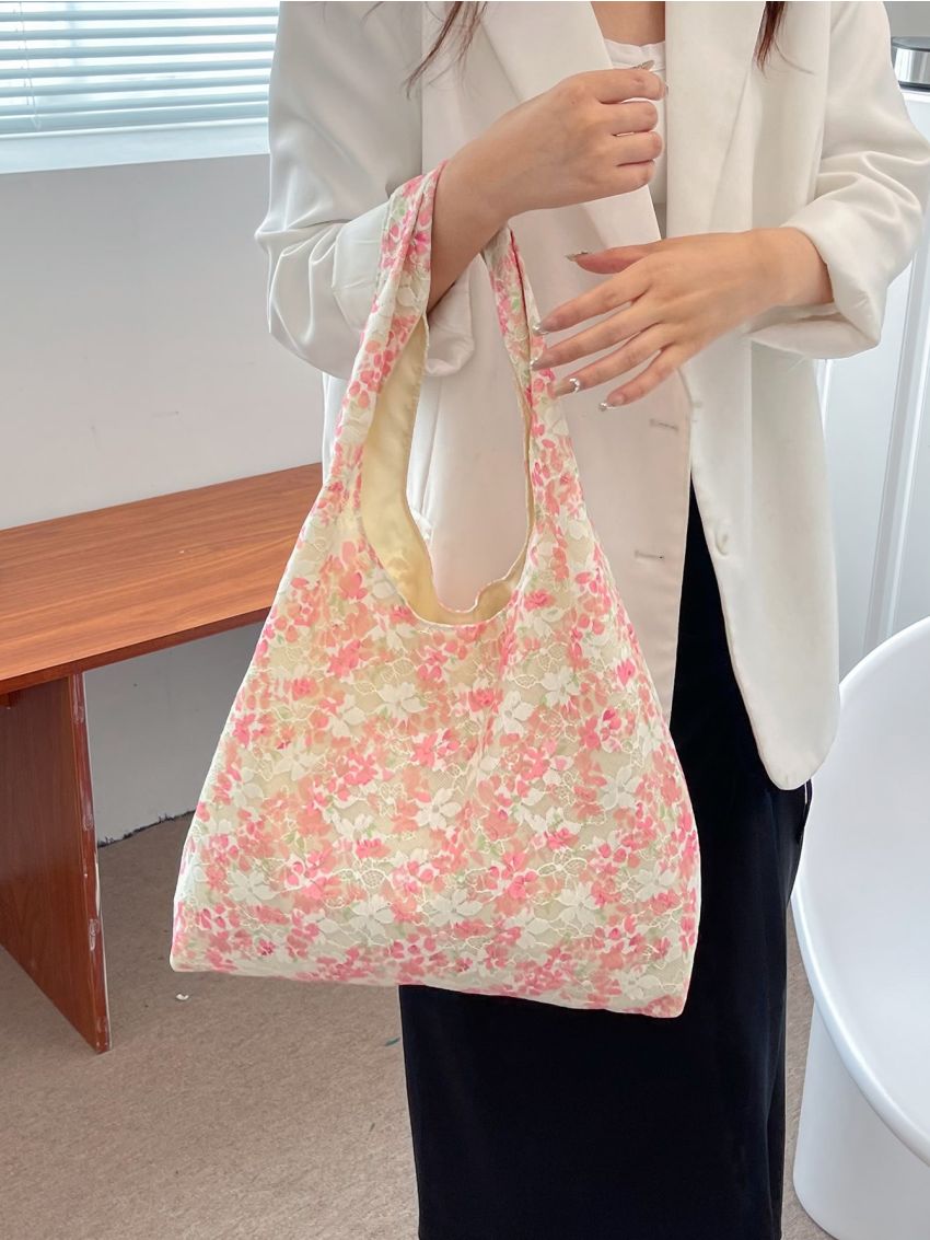 Flower Pattern Shopper Bag