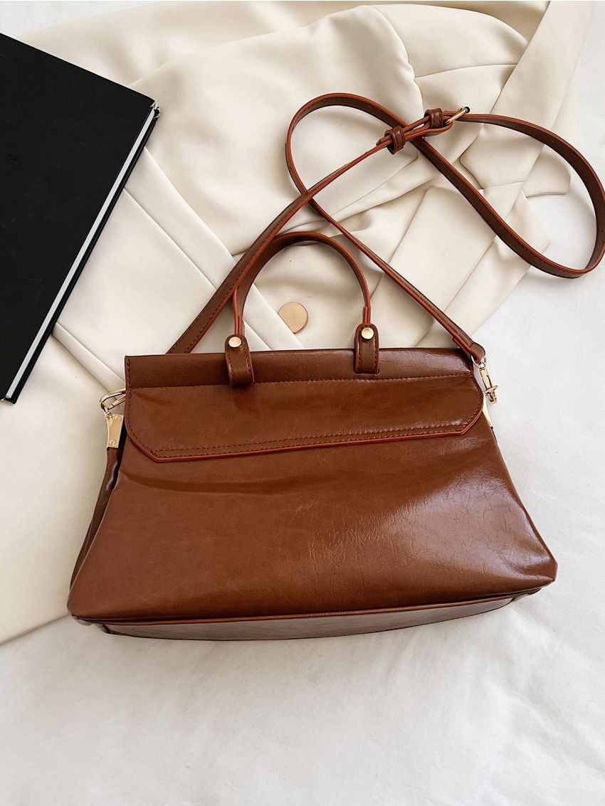 Top Handle Flap Square Bag