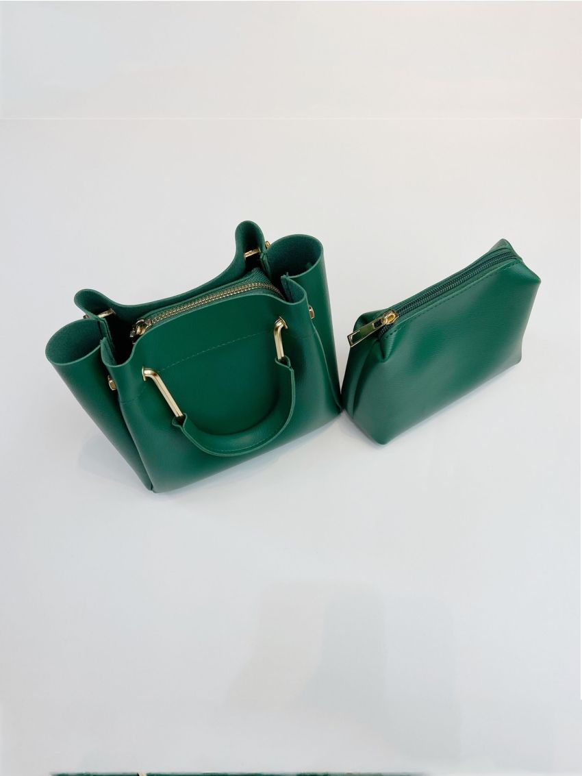 Mini Studded Decor Bucket Bag With Inner Pouch