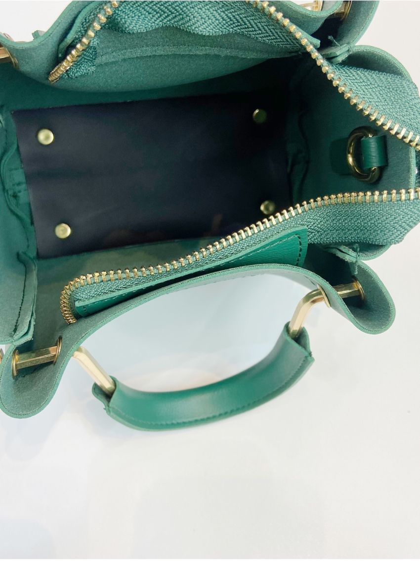 Mini Studded Decor Bucket Bag With Inner Pouch