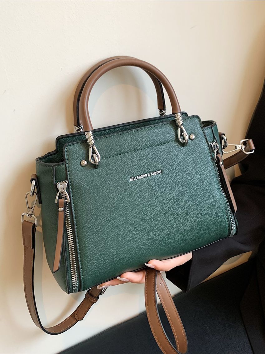 Minimalist Letter Detail Square Bag