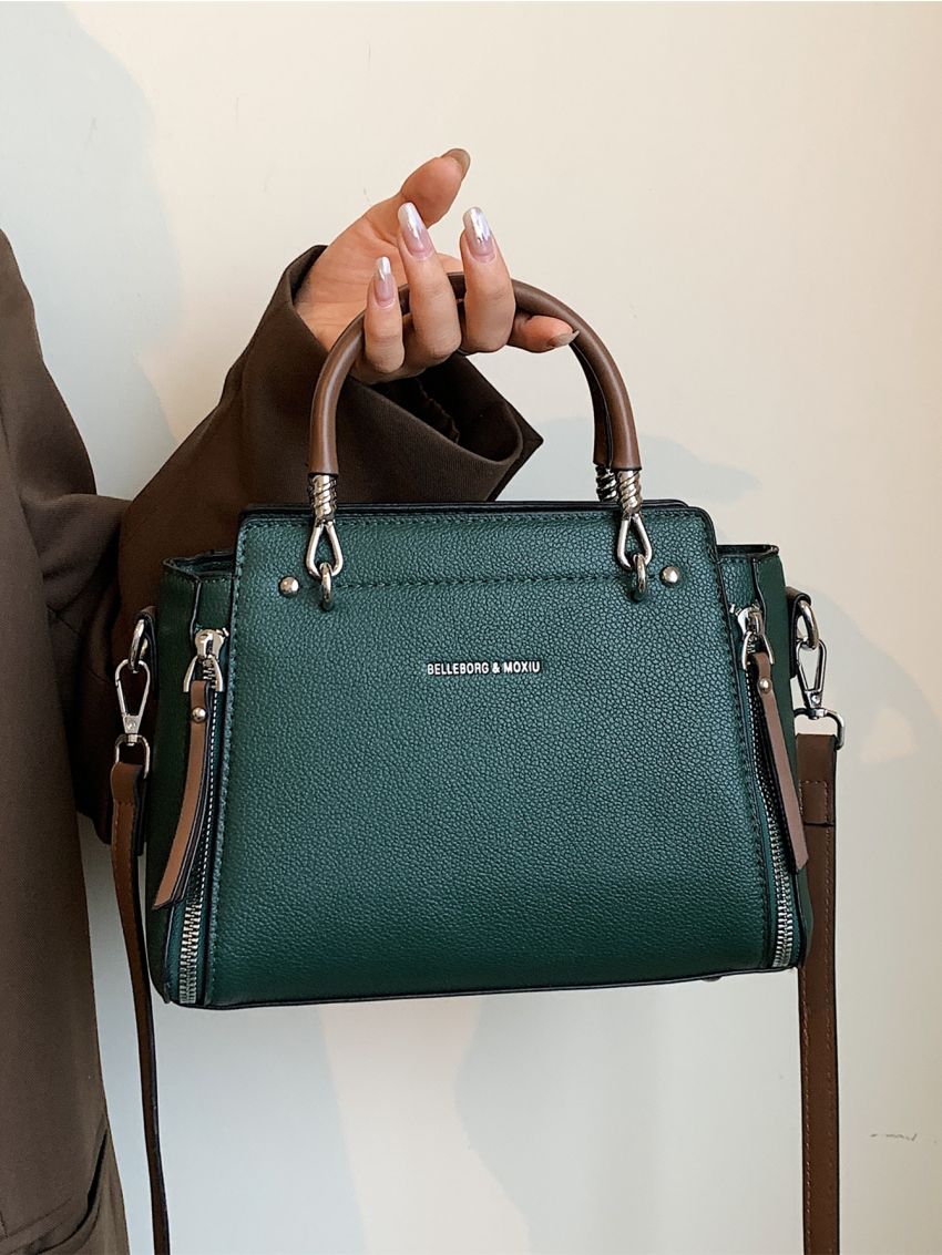 Minimalist Letter Detail Square Bag