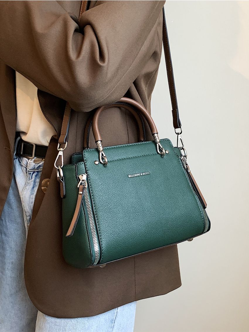 Minimalist Letter Detail Square Bag