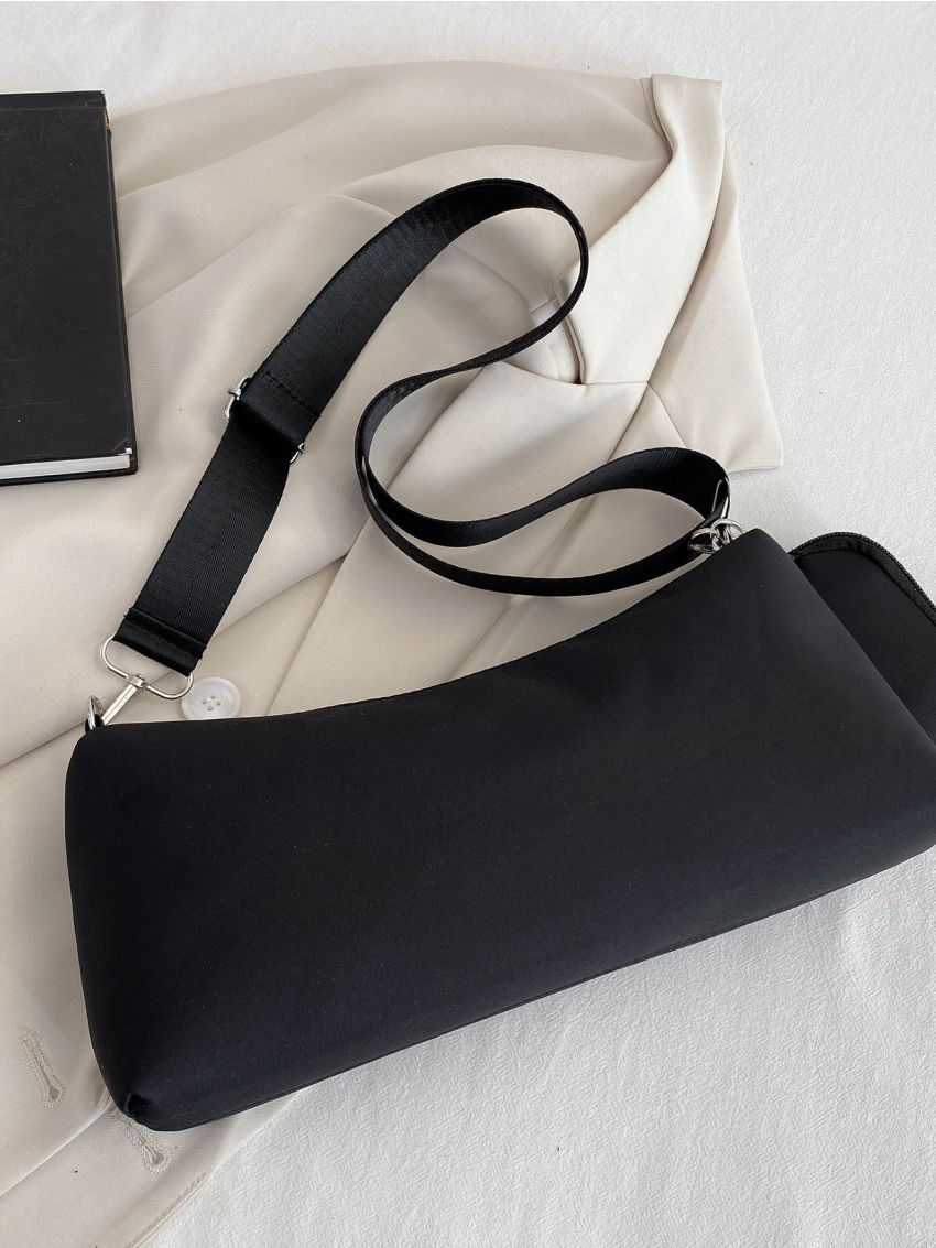 Letter Patch Decor Hobo Bag With Coin Purse