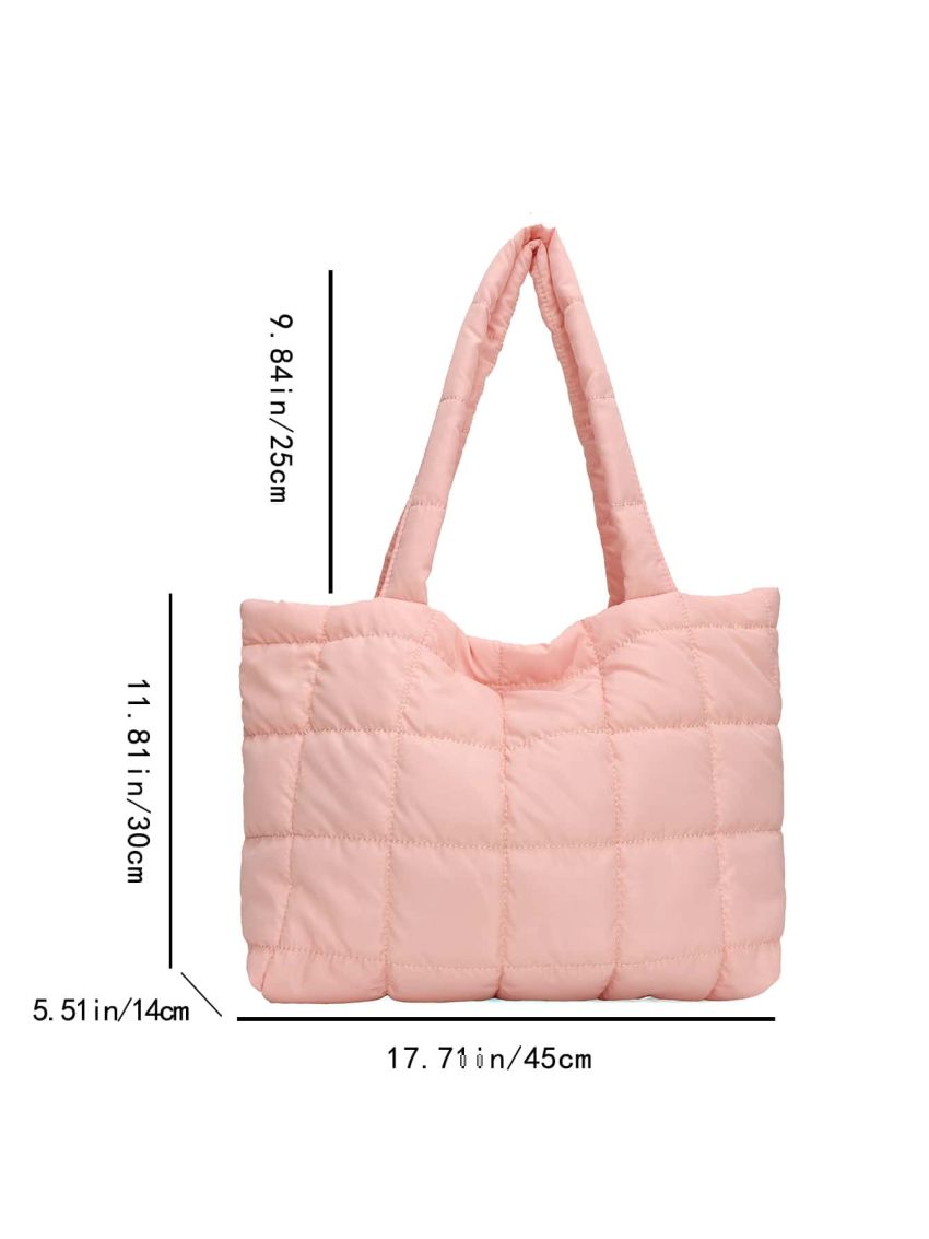 Quilted Detail Shoulder Tote Bag