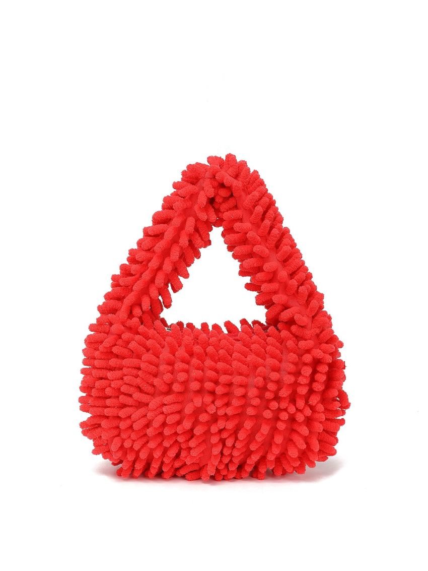 Solid Fluffy Satchel Bag