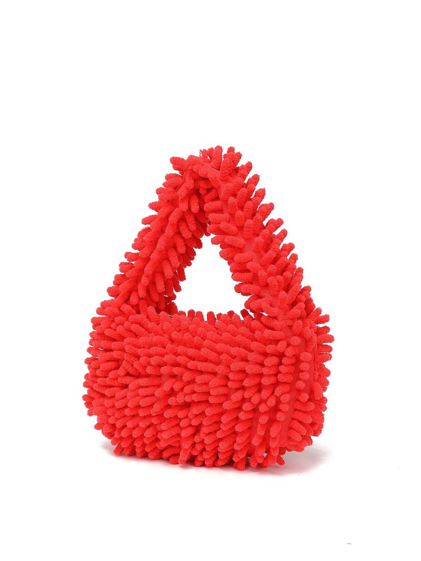 Solid Fluffy Satchel Bag