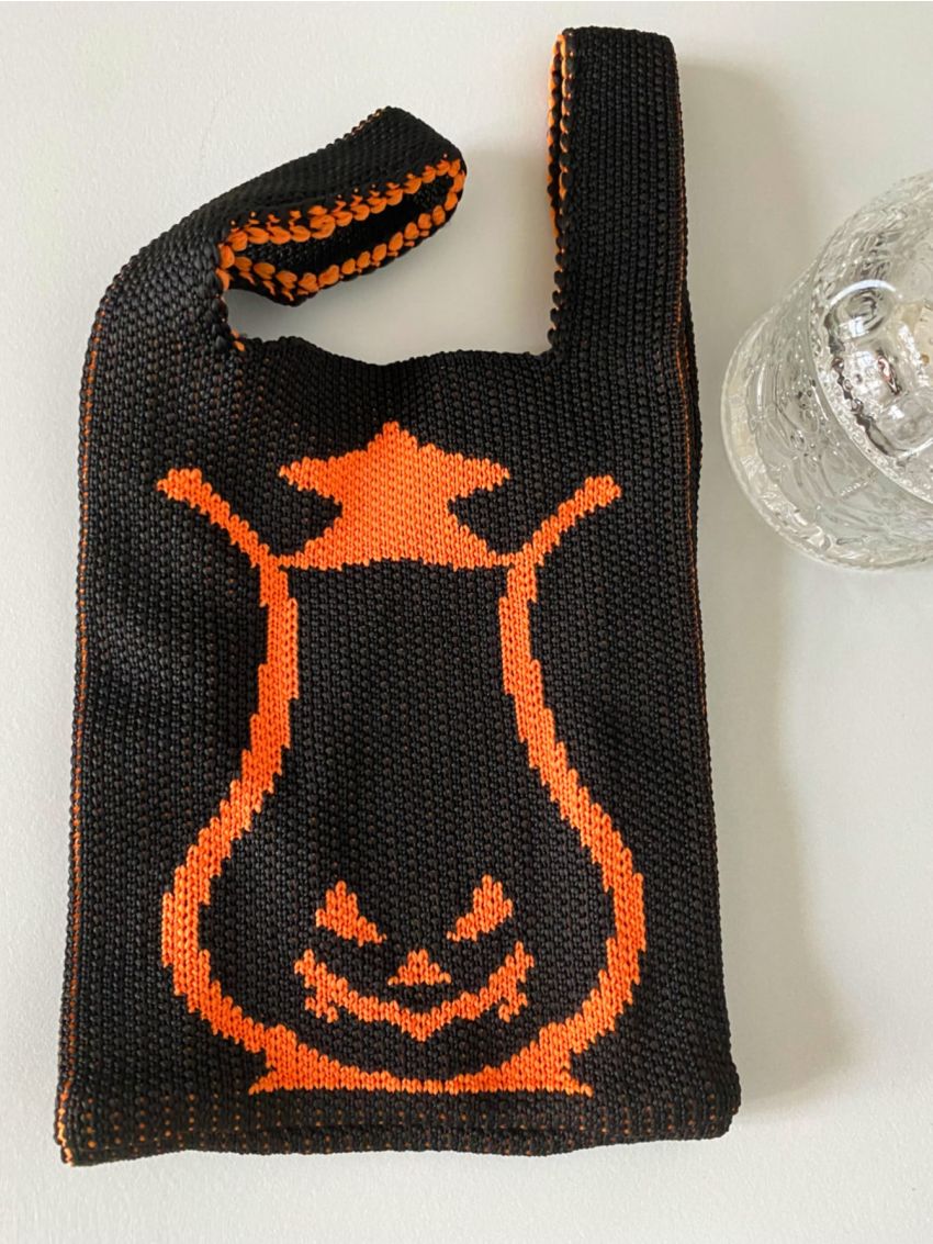Mini Halloween Expression Pattern Crochet Bag