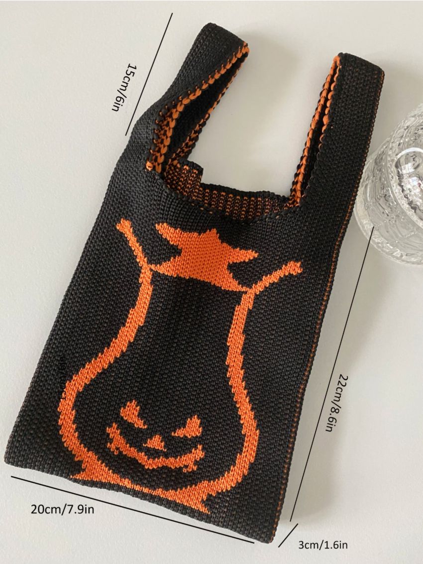 Mini Halloween Expression Pattern Crochet Bag