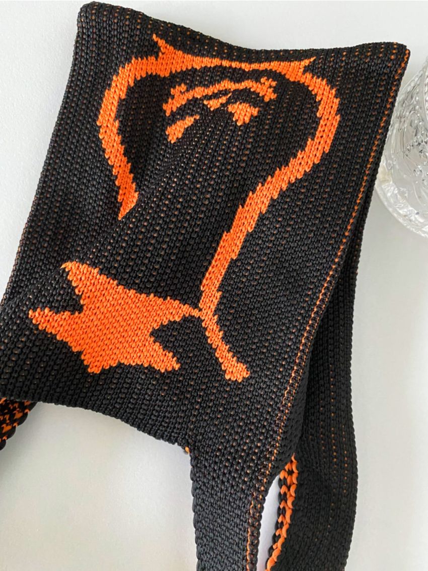 Mini Halloween Expression Pattern Crochet Bag