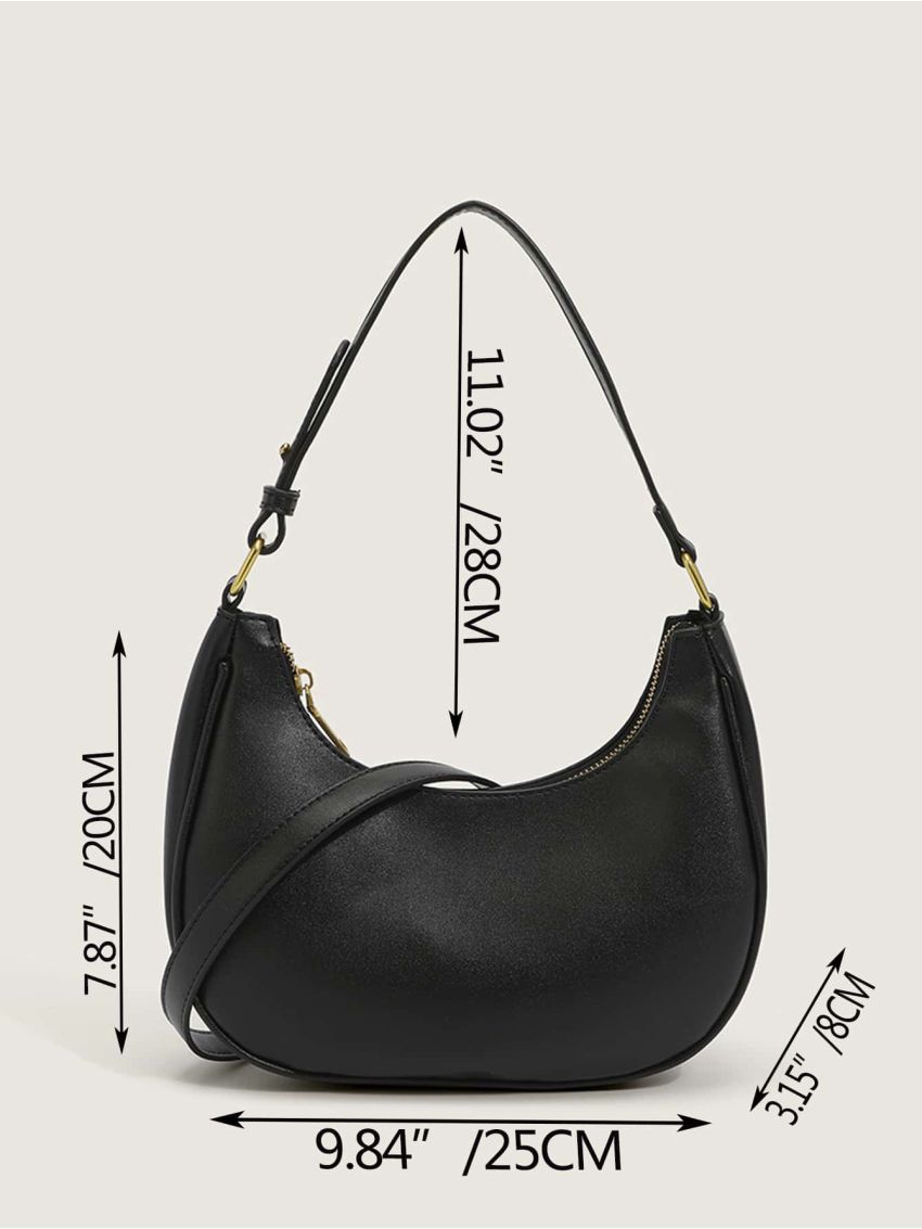 Women's Shoulder Bag, Simple All-match Underarm Bag, Solid Color Baguette Bag, Minimalist Hobo Bag