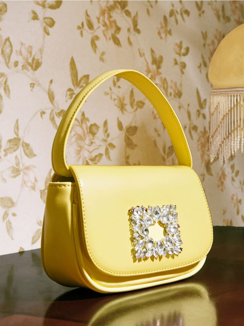 Mini Rhinestone Decor Square Bag