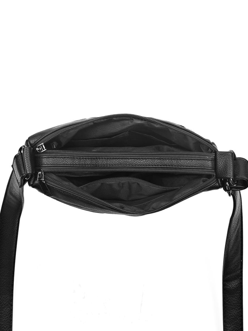 Litchi Embossed Letter Decor Square Bag