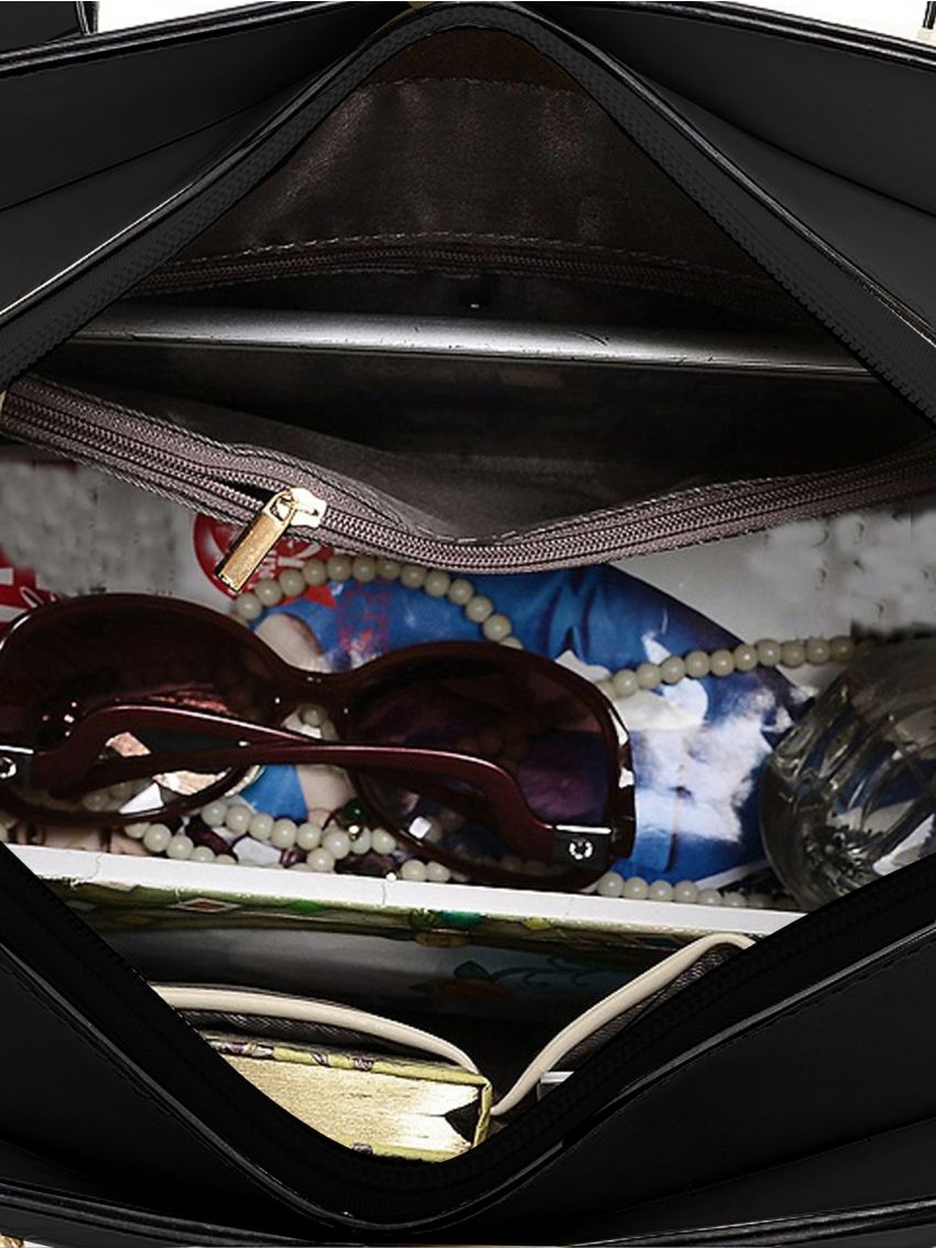 Crocodile Embossed Top Handle Bag