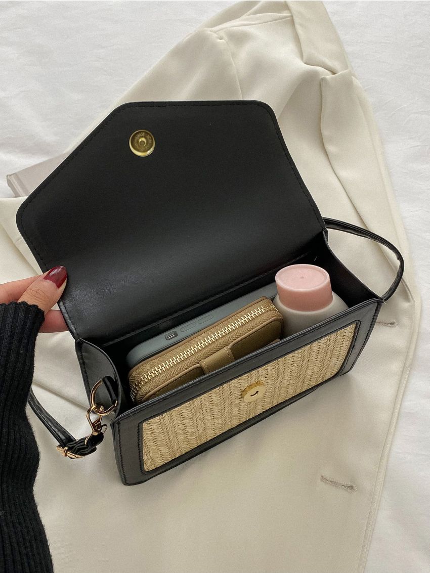 Mini Two Tone Straw Bag