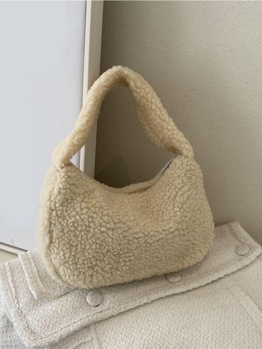 Fluffy Top Handle Satchel Bag