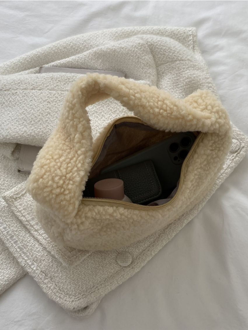 Fluffy Top Handle Satchel Bag