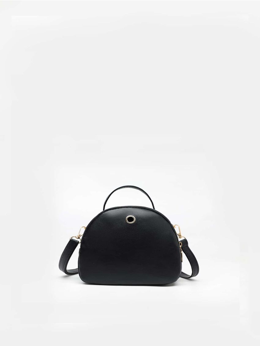 Mini Quilted Detail Triple Zipper Dome Bag