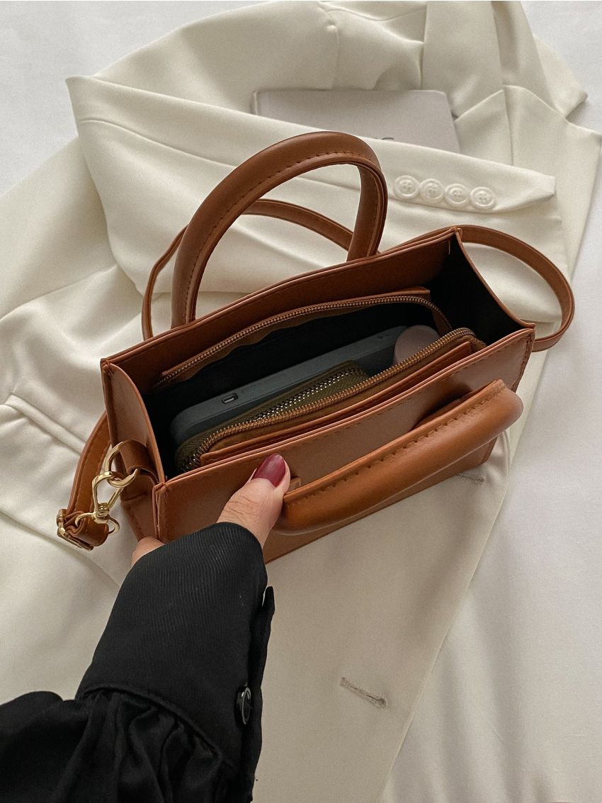 Minimalist Double Handle Square Bag