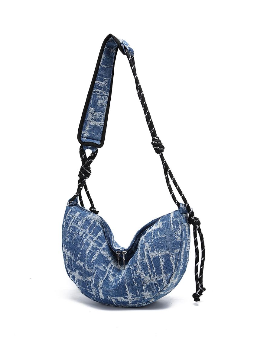 Denim Two Tone Hobo Bag