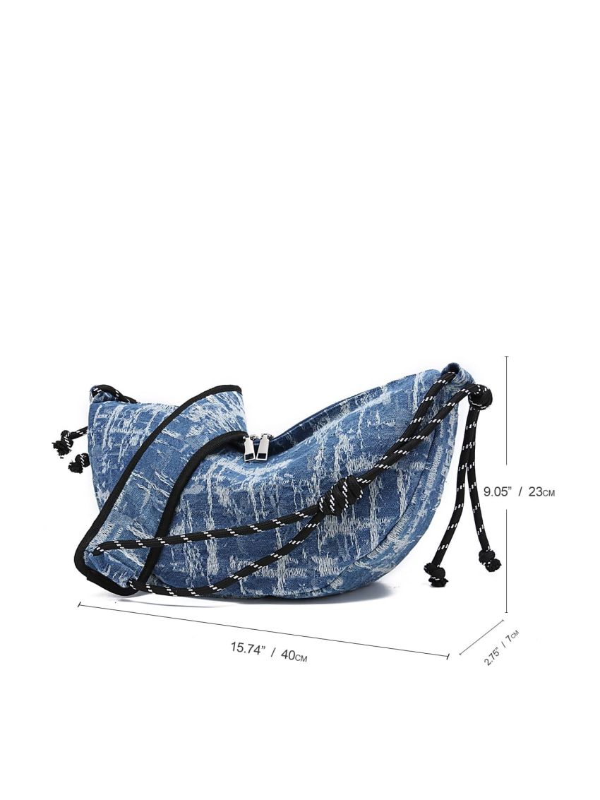 Denim Two Tone Hobo Bag