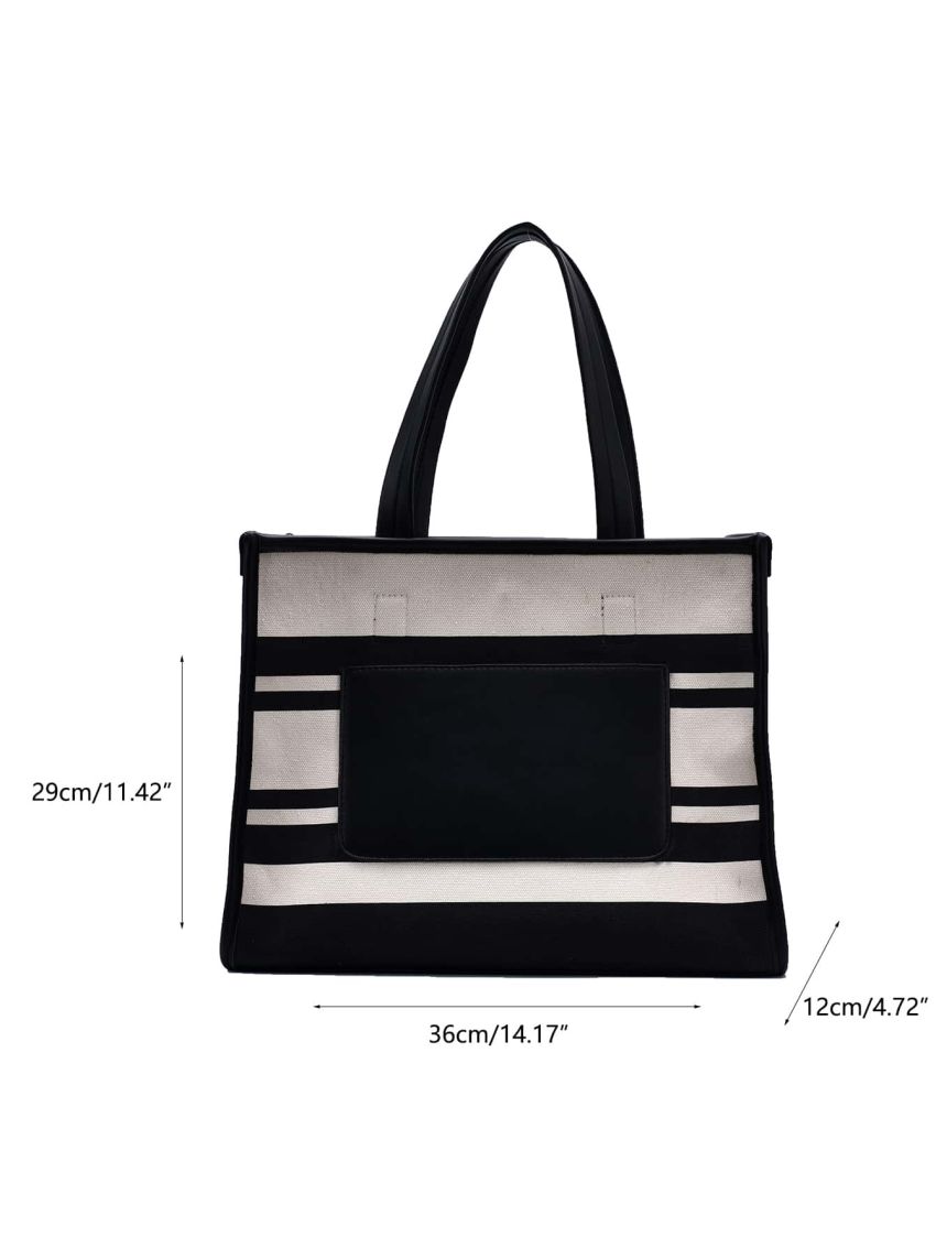 Two Tone Shoulder Tote Bag