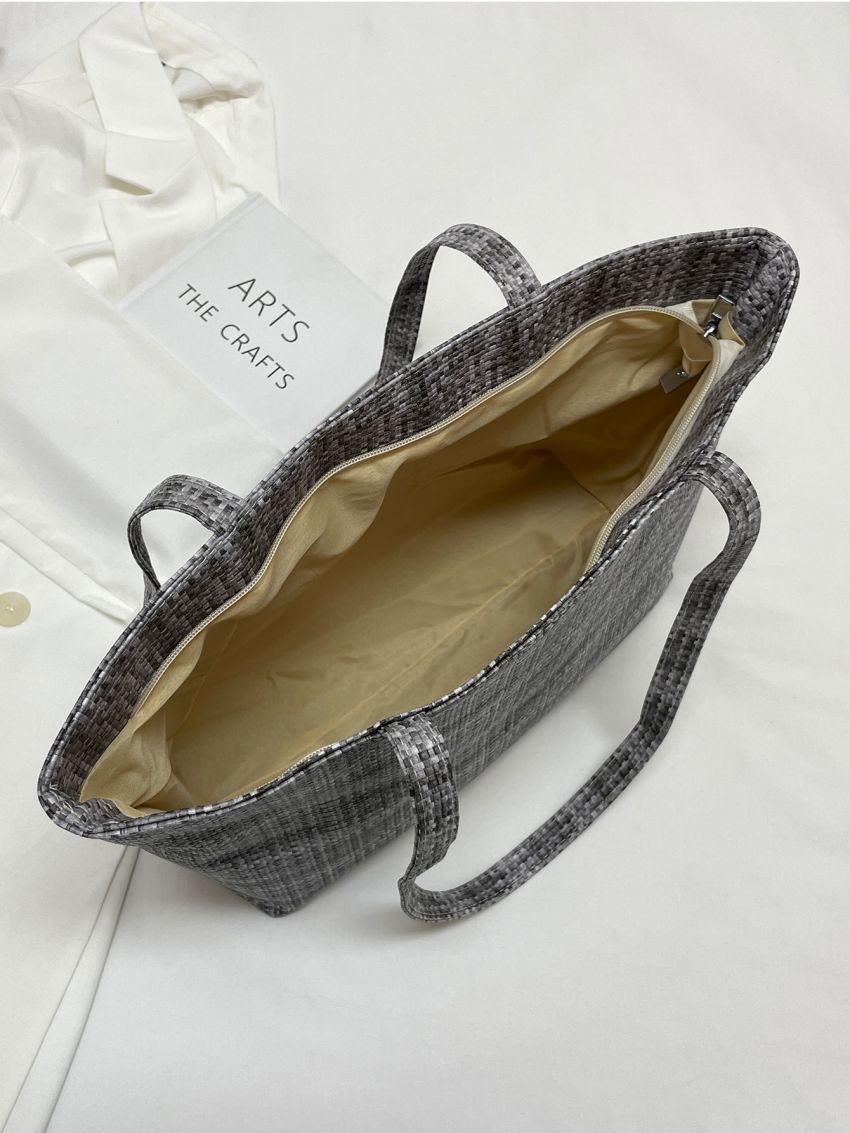 Braided Design Shoulder Tote Bag