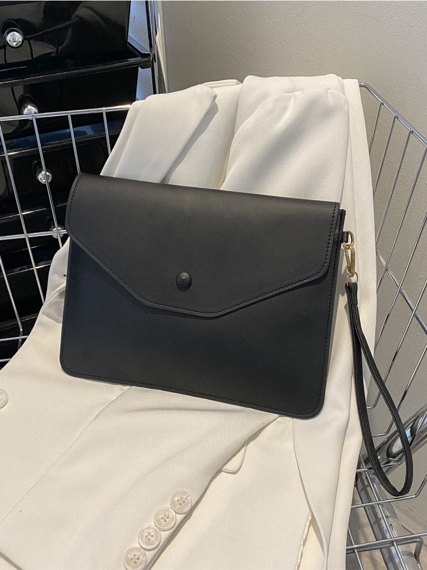 Button Decor Flap Square Bag