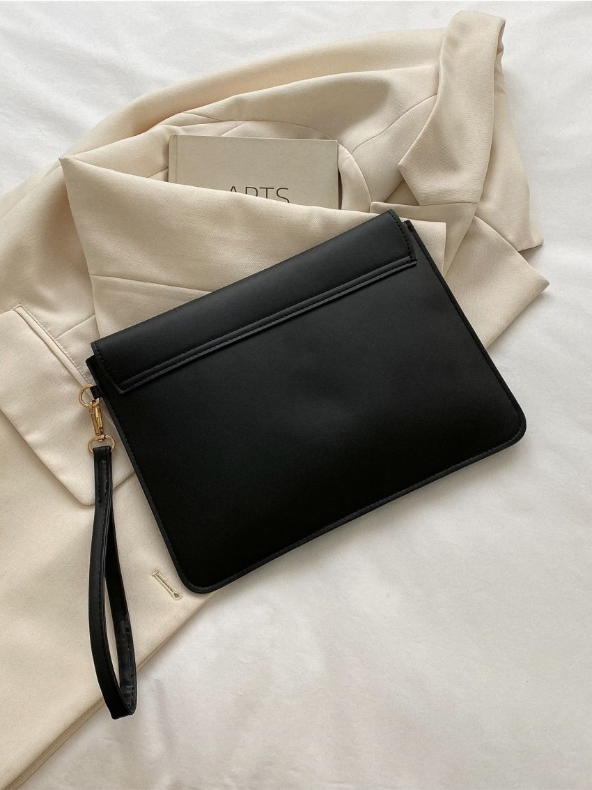 Button Decor Flap Square Bag