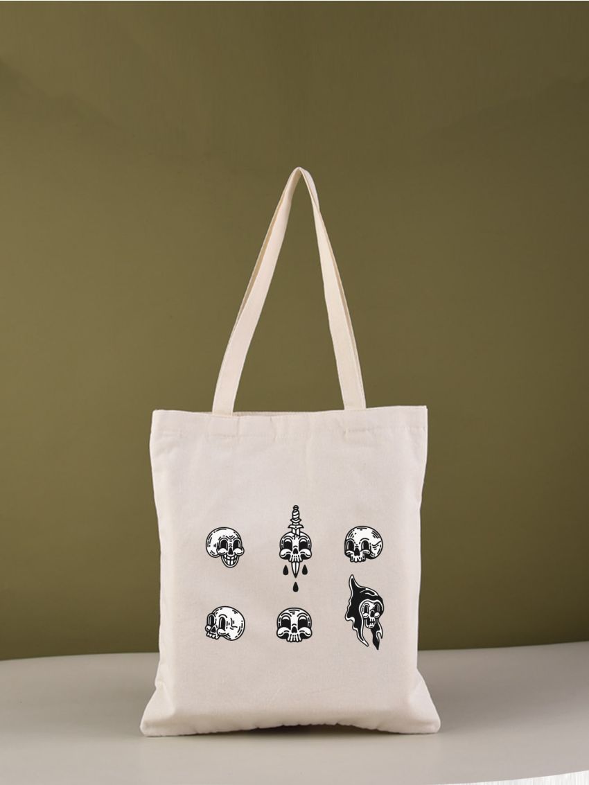 Halloween Skull Graphic Shopper Bag