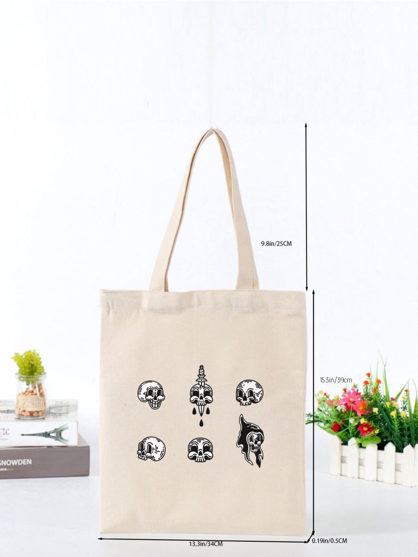 Halloween Skull Graphic Shopper Bag