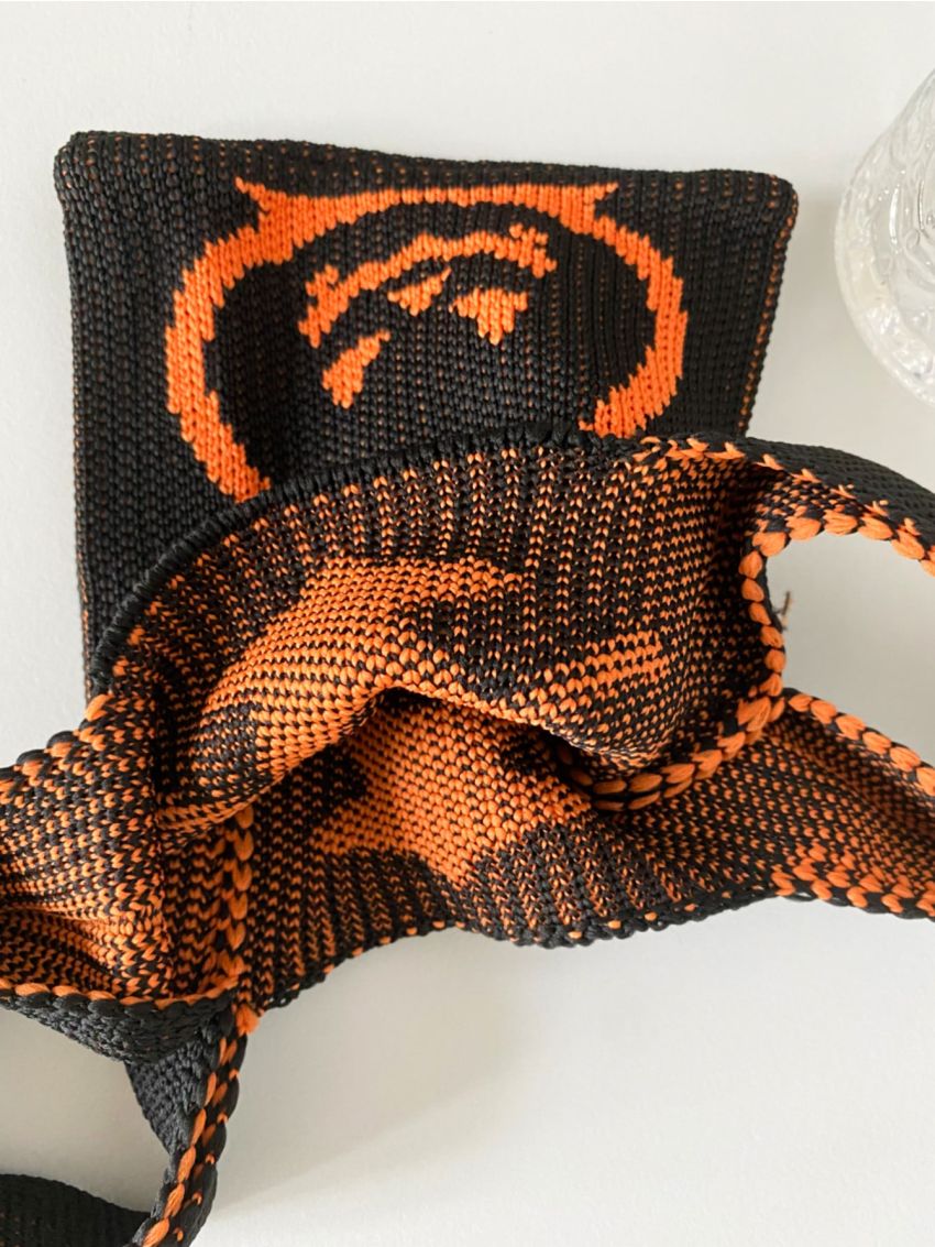 Mini Halloween Expression Pattern Crochet Bag