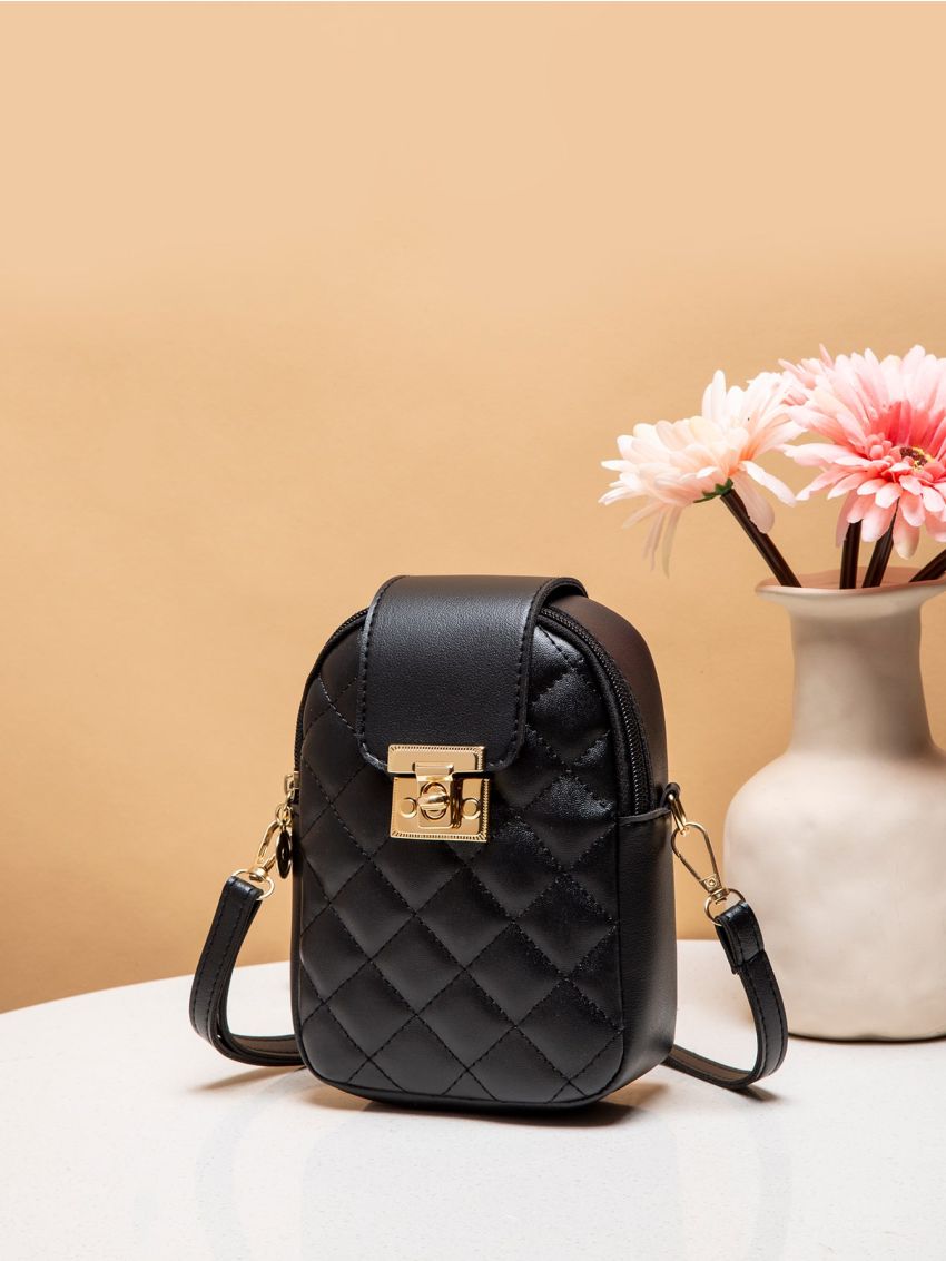 Geometric Quilted Phone Wallet