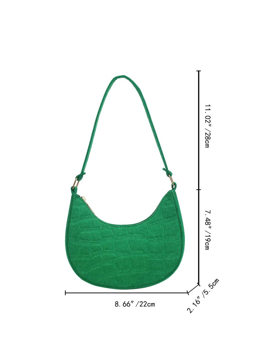 Crocodile Embossed Hobo Bag