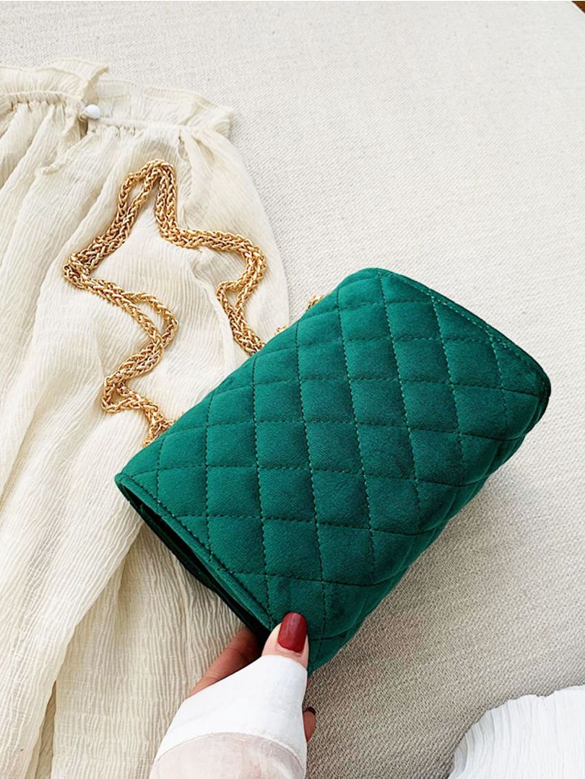 Mini Quilted Buckle Chain Shoulder Bag