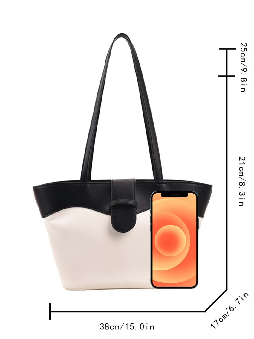Two Tone Shoulder Tote Bag